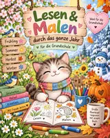 Vorschau - Arbeitsblätter - Lesen und Malen durch das ganze Jahr – Jahreszeiten-Material - Deckblatt