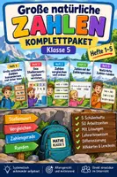 Vorschau - Stundenentwürfe - Große natürliche Zahlen – Komplettpaket Klasse 5 | Stellenwert, Vergleichen, Zahlengerade & Runden - Deckblatt