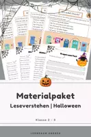 Vorschau - Arbeitsblätter - Materialpaket Halloween Leseverstehen | Klasse 2–3 | Lesetexte, Rätsel & sinnerfassendes Lesen | Deutsch - Deckblatt
