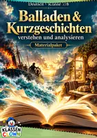 Vorschau - Arbeitsblätter - Balladen Kurzgeschichten Klasse 7-8 - Deckblatt