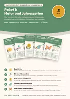 Vorschau - Stundenentwürfe - Sachunterricht Paket 1: Natur und Jahreszeiten — 5 komplette Einheiten (Klasse 1 bis 2) mit Bildkarten, Arbeitsblättern und Lösungen - Deckblatt