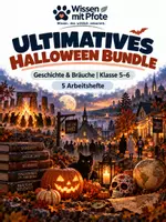 Vorschau - Arbeitsblätter - Halloween Materialpaket – Geschichte & Bräuche | Mini Bundle Klasse 5–6 - Deckblatt