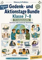 Vorschau - Arbeitsblätter - Gedenk- und Aktionstage Bundle Klasse 7–8 - Deckblatt