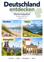 Vorschau - Stundenentwürfe - Deutschland entdecken – Nordsee, Alpen, Ruhrgebiet & Berlin | Sachunterricht Klasse 3–5 - Deckblatt
