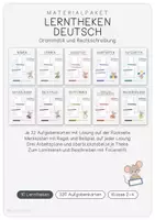 Vorschau - Arbeitsblätter - Materialpaket - Lerntheke Deutsch Grammatik und Rechtschreibung - Deckblatt