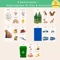 Vorschau - Spiele - 5 Sortierspiele – Materialpaket für Kita & Vorschule - Deckblatt