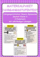 Vorschau - Arbeitsblätter - Materialpaket-Jahrgangsstufentest-Bayern Gymnasium Deutsch 3 Probetests mit vollständigen Lösungen Klasse 6 - Deckblatt