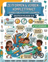 Vorschau - Unterrichtsreihen - Zeitformen & Verben – Komplettpaket: 6 Arbeitsblätter mit Lösungen (Deutsch Klasse 5/6) - Deckblatt