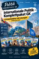 Vorschau - Unterrichtsreihen - Internationale Politik – Komplettpaket GK: 6 Arbeitsblätter mit Lösungen (Politik Oberstufe) - Deckblatt