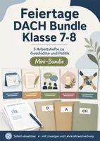 Vorschau - Arbeitsblätter - Feiertage DACH Bundle Klasse 7–8 - Deckblatt