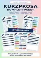 Vorschau - Arbeitsblätter - Kurzprosa komplett | 10 Merkblatt-Pakete mit Lösungen | Deutsch Klasse 5-10 - Deckblatt