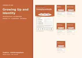 Vorschau - Stundenentwürfe - Growing Up and Identity — Englisch E-Phase, Paket 1 von 6 Heranwachsen und Identität · fünf Einheiten, 50 Seiten - Deckblatt