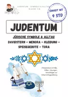 Vorschau - Arbeitsblätter - Judentum | Symbole & Alltag | Davidstern & Menora | Gebote & Tora | Gesamtpaket - Deckblatt