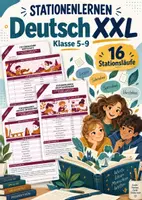 Vorschau - Arbeitsblätter - Stationenlernen Deutsch XXL | Alle 16 Stationsläufe für die Sekundarstufe I | Klasse 5 bis 9 - Deckblatt