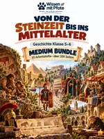 Vorschau - Arbeitsblätter - Materialpaket | Steinzeit bis ins Mittelalter – Geschichte Klasse 5–6 | Medium Bundle - Deckblatt