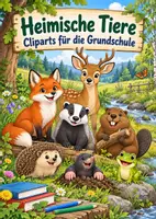 Vorschau - selbst erstellte Cliparts/Grafiken - Materialpaket XXL Cliparts Grundschule - Heimische Tiere - Deckblatt