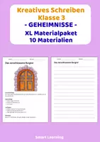 Vorschau - Stundenentwürfe - XL Materialpaket Kreatives Schreiben Klasse 3 Geheimnisse - 10 Materialien - Deckblatt