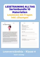 Vorschau - Stundenentwürfe - Lesetraining Alltag Materialpaket – Leseverständnis Klasse 4 | 10 Materialien mit Lösungen - Deckblatt