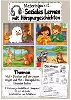 Vorschau - Arbeitsblätter - Materialpaket: Soziales Lernen – Hörgeschichten mit Bildern, Audio und Reflexionsblättern - Deckblatt