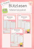 Vorschau - Aufgabenkarten - Bundle - Blitzlesen - 4. Klasse - Deckblatt