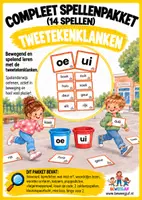 Voorbeeld - Compleet spellenpakket tweetekenklanken met 14 spellen - Voorblad