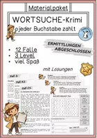 Vorschau - Anderer Materialtyp - Wortsuche-Krimi Materialpaket - Deckblatt