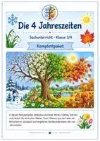 Vorschau - Unterrichtsreihen - Materialpaket Jahreszeiten: Frühling, Sommer Herbst Winter Klasse 3 - 4 - Deckblatt