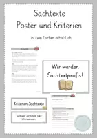 Vorschau - Arbeitsblätter - Materialpaket Sachtexte - Kriterien und Aufgaben - Deckblatt