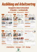Vorschau - Stundenentwürfe - Ausbildung und Arbeitsvertrag – komplette Einheit | Wirtschaft-Recht Klasse 9 | 5 Stunden + LK - Deckblatt