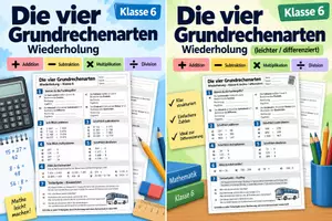 Vorschau - Arbeitsblätter - Die vier Grundrechenarten- Wiederholung - Deckblatt