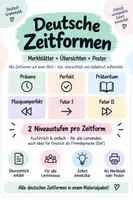 Vorschau - Fördermaterial/Inklusion - Deutsche Zeitformen – Komplettpaket | 2 Niveaustufen | Merkblätter & Poster - Deckblatt