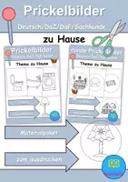 Vorschau - Arbeitsblätter - Prickelbilder / Fensterbilder PAKET - zu Hause / wohnen / Möbel & Räume - Grundschule - Bastelvorlagen - Deckblatt