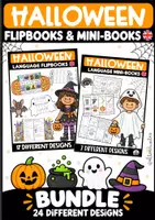 Vista previa - Hojas de trabajo - Halloween Flipbooks & Mini-Books Bundle - Portada
