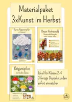 Vorschau - Arbeitsblätter - Materialpaket Kunst und basteln im Herbst - 3 Doppelstunden für die Grundschule - Klasse 2, Klasse 3, Klasse 4 - Deckblatt