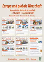 Vorschau - Stundenentwürfe - Europa und globale Wirtschaft | Klasse 10 | 5 Stunden + Lernkontrolle - Deckblatt