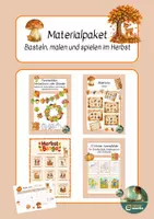 Vorschau - Mal- und Bastelvorlagen - Materialpaket Basteln, malen und spielen im Herbst - Deckblatt