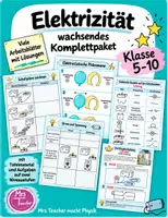 Vorschau - Stundenentwürfe - Unterrichtsmaterial Elektrizität Klasse 5-10 KOMPLETTPAKET - Deckblatt