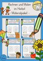 Vorschau - Arbeitsblätter - Rechnen und Malen Herbst Klasse 3 Materialpaket - Deckblatt