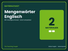 Vorschau - Arbeitsblätter - Mengenwörter Englisch – Übungspaket - Deckblatt
