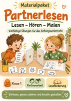 Vorschau - Arbeitsblätter - Materialpaket - Partnerlesen - Lesen, hören, ausmalen - Leseförderung im Anfangsunterricht - Deckblatt