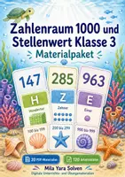 Vorschau - Arbeitsblätter - Zahlenraum 1000 und Stellenwert Klasse 3 | Materialpaket | 20 PDFs mit 120 Arbeitsblättern - Deckblatt
