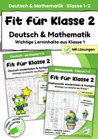 Vorschau - Arbeitsblätter - Fit für Klasse 2 – Deutsch & Mathematik wiederholen | Komplettset Klasse 1 mit Lösungen - Deckblatt