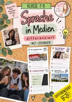 Vorschau - Arbeitsblätter - Materialpaket Sprache in Medien Unterrichtsmaterial Deutsch Klasse 7–9 – Medienkompetenz, Fake News, Social Media, Werbung & Sprache – differenziert mit Lösungen - Deckblatt