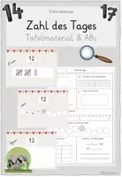 Vorschau - Arbeitsblätter - Zahl des Tages im ZR bis 20 - Materialpaket - Deckblatt