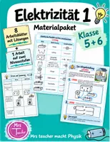 Vorschau - Stundenentwürfe - Materialpaket Elektrizität Klasse 5 + 6 - Arbeitsblätter - Deckblatt