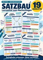 Vorschau - Merkblätter - Lernzettel Satzbau | 19 Merkblätter zum Nachschlagen | Deutsch Klasse 5 bis 10 - Deckblatt