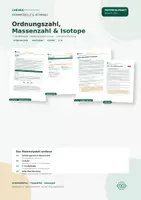 Vorschau - Arbeitsblätter - Materialpaket- Ordungszahl, Masssenzahl, Isotope, Radiocarbonmethode, Altersbestimmung, C-14 - Deckblatt