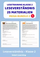 Vorschau - Stundenentwürfe - Lesetraining Klasse 2 XXL Materialpaket – Leseverständnis 25 Materialien mit Lösungen - Deckblatt