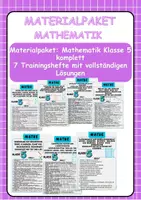 Vorschau - Arbeitsblätter - Materialpaket: Mathematik Klasse 5 komplett 7 Trainingshefte mit vollständigen Lösungen Klasse 5 - Deckblatt