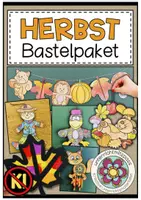 Vorschau - Mal- und Bastelvorlagen - Herbst Basteln – Bastelprojekt, Bastelvorlagen, Bastelideen, Herbstdeko, Klassendeko, Kunstunterricht, Herbsttiere, Fensterdeko | Bastelpaket, Mal- und Bastelvorlagen, Klasse 3, 4, 5, Grundschule, Sekundarstufe - Deckblatt